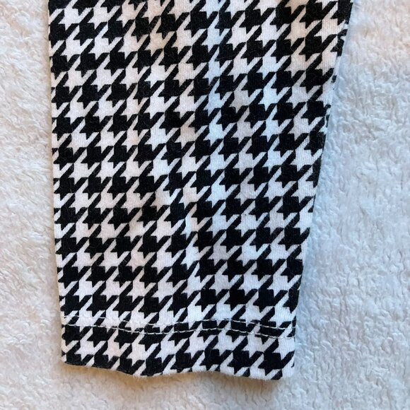 Pekkle 6M Black & White Houndstooth Cotton Leggings VGUC Baby Girls - Picture 6 of 13
